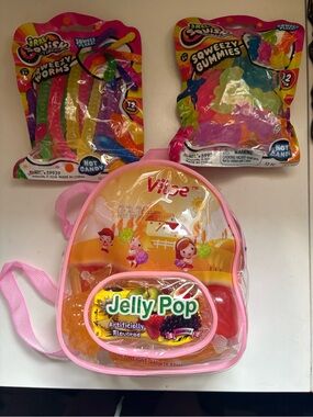 Ja-Ru Stretchy Worms Ja-Ru Gummy Bears & Jelly Pop Backpack BUNDLE